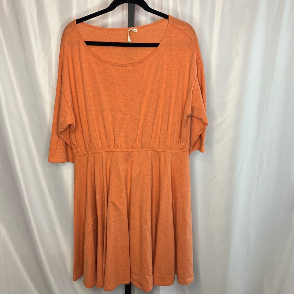 Peruvian Connection Peach Fit & Flare Dress, size XL
